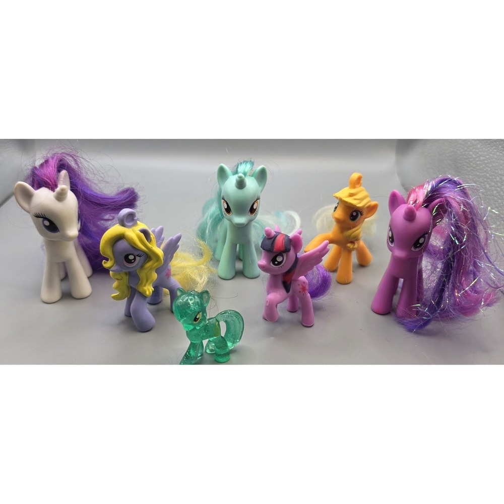 My Little Pony G4 Figure Lot of 7 Hasbro Rarity Twilight Applejack Lyra MLP